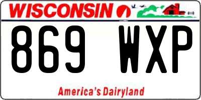 WI license plate 869WXP