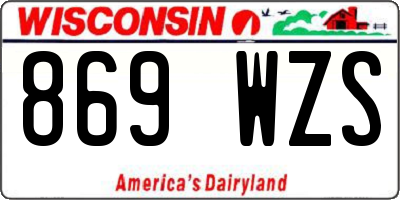 WI license plate 869WZS