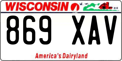 WI license plate 869XAV