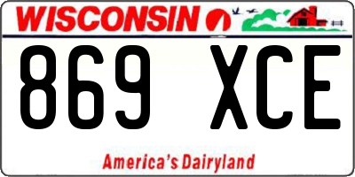 WI license plate 869XCE