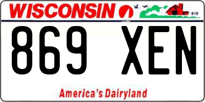 WI license plate 869XEN