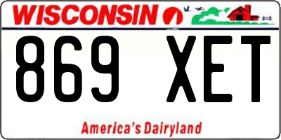 WI license plate 869XET