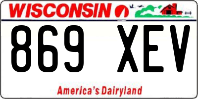 WI license plate 869XEV