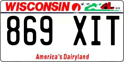 WI license plate 869XIT