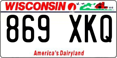 WI license plate 869XKQ