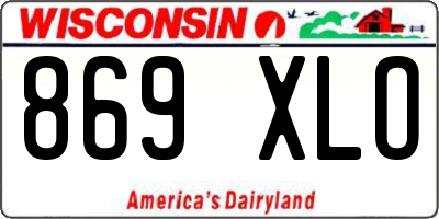 WI license plate 869XLO