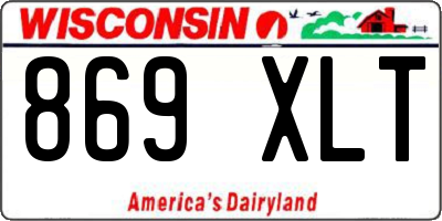 WI license plate 869XLT