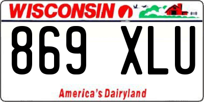 WI license plate 869XLU