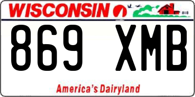 WI license plate 869XMB