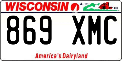 WI license plate 869XMC