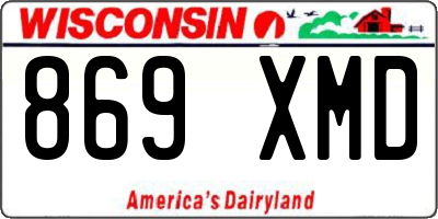 WI license plate 869XMD