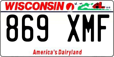 WI license plate 869XMF