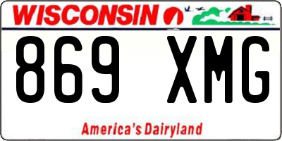 WI license plate 869XMG