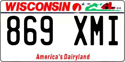 WI license plate 869XMI