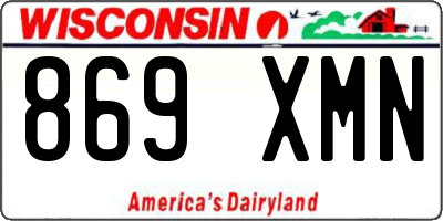 WI license plate 869XMN