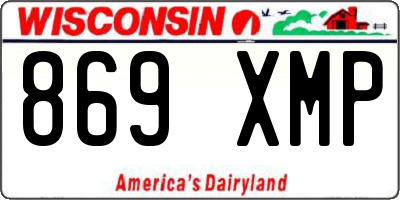 WI license plate 869XMP