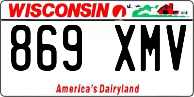 WI license plate 869XMV