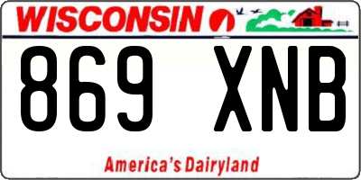 WI license plate 869XNB
