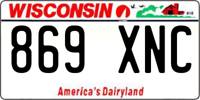WI license plate 869XNC