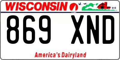 WI license plate 869XND