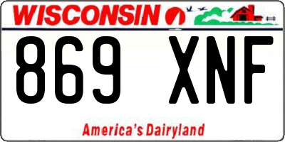 WI license plate 869XNF