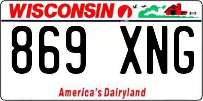 WI license plate 869XNG
