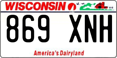 WI license plate 869XNH