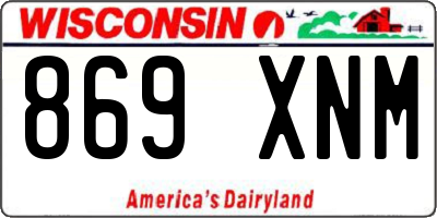 WI license plate 869XNM