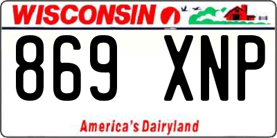 WI license plate 869XNP