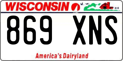 WI license plate 869XNS
