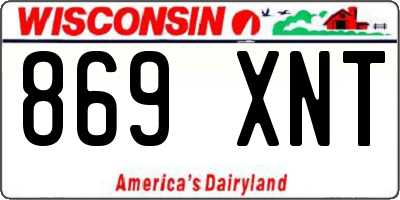 WI license plate 869XNT