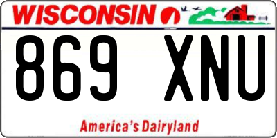 WI license plate 869XNU