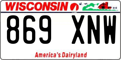 WI license plate 869XNW