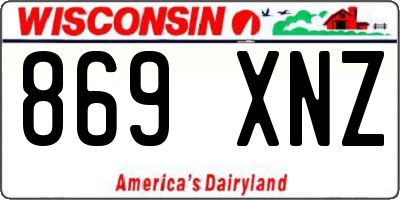 WI license plate 869XNZ