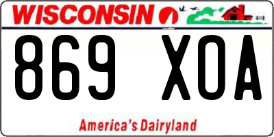 WI license plate 869XOA