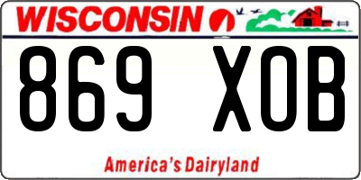 WI license plate 869XOB