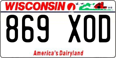 WI license plate 869XOD
