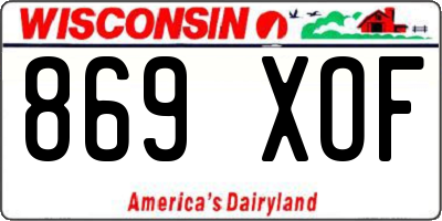 WI license plate 869XOF