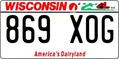WI license plate 869XOG