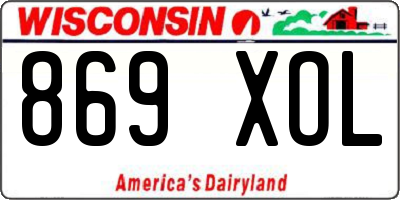 WI license plate 869XOL