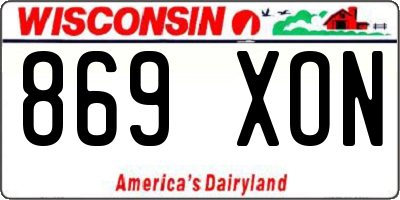 WI license plate 869XON