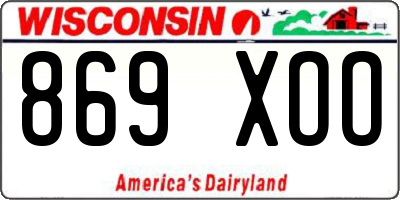 WI license plate 869XOO