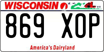 WI license plate 869XOP