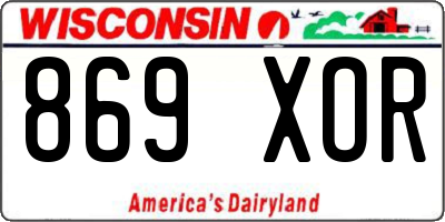 WI license plate 869XOR