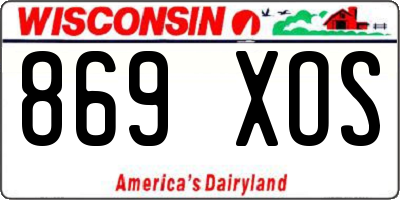 WI license plate 869XOS