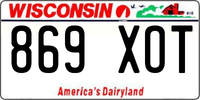 WI license plate 869XOT