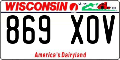 WI license plate 869XOV