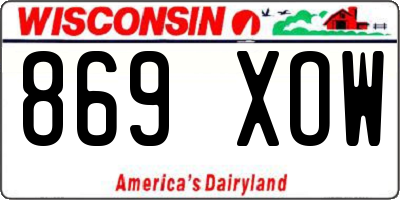 WI license plate 869XOW