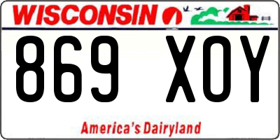 WI license plate 869XOY
