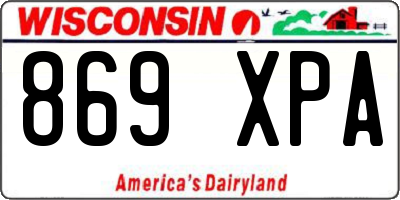WI license plate 869XPA